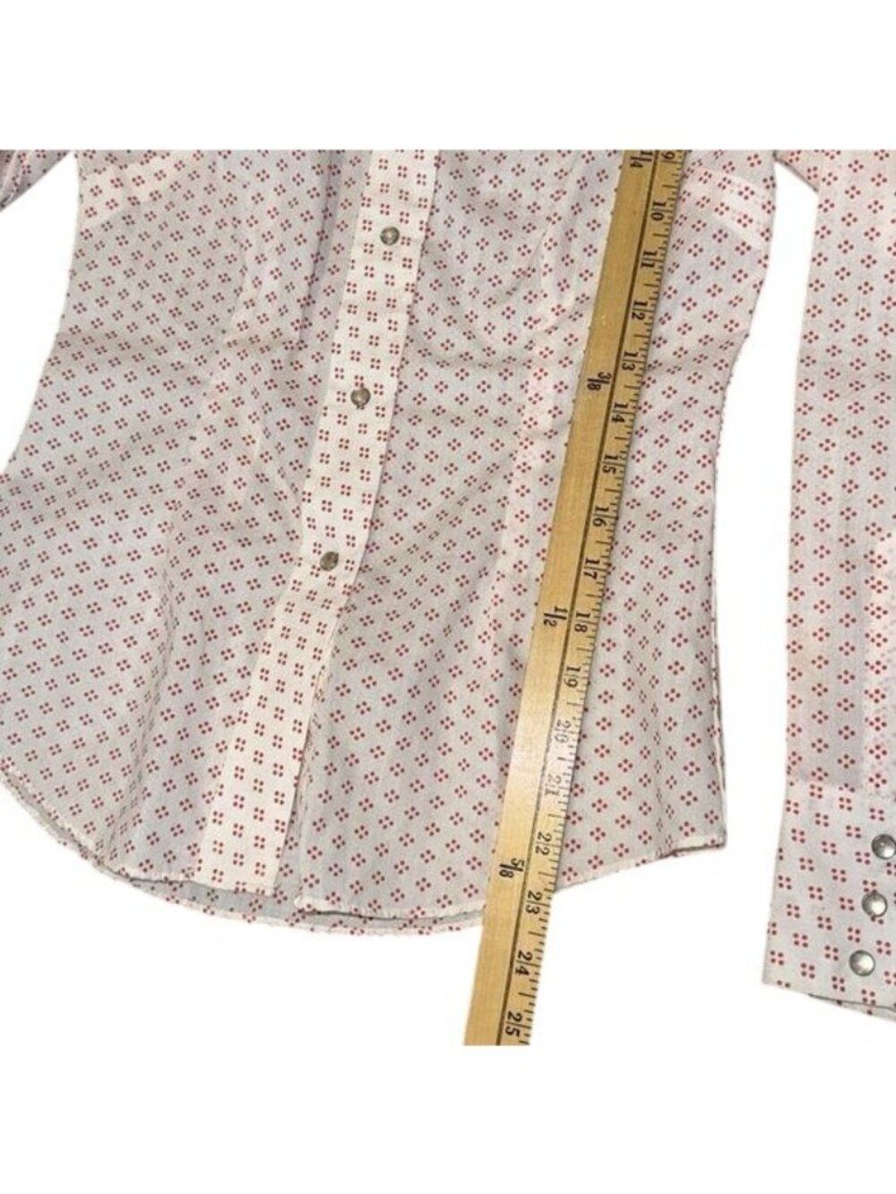 Champion Westerns Womens Long-Sleeve Button-Up Shirt Size 12 White With Red Dot - Picture 9 of 9